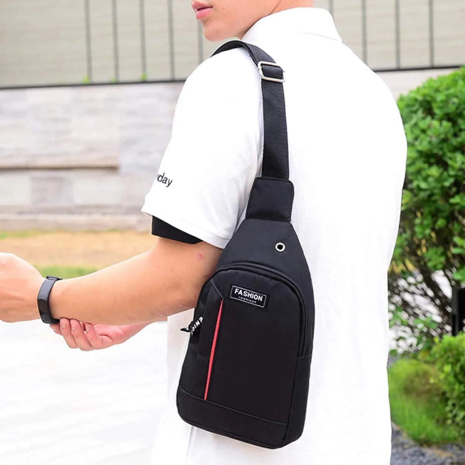 0322 Black Waterproof Anti Theft PU Leath waister Shoulder Bags