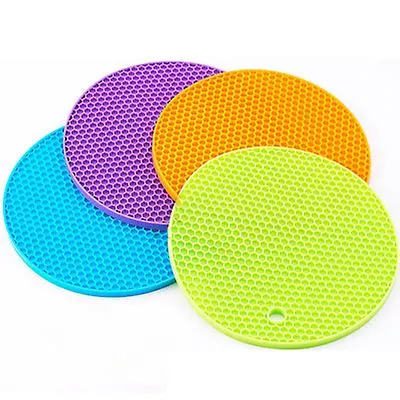 10pcs purple silicone heat insulation coaster, waterproof and non-slip AZ17813