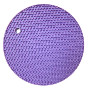 10pcs purple silicone heat insulation coaster, waterproof and non-slip AZ17813