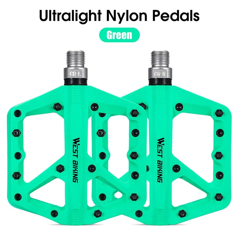 2 Sealed Bearings Bicycle Pedals Nylon Road Bmx Mtb Pedals Ultralight Non-Slip Waterproof Bike Pedals Accessories