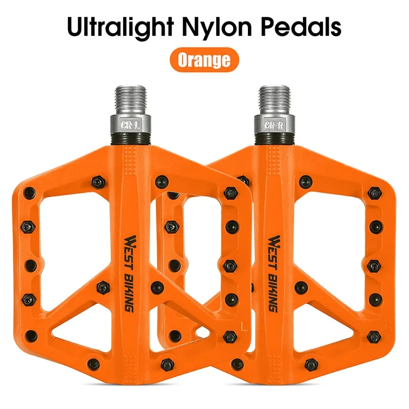 2 Sealed Bearings Bicycle Pedals Nylon Road Bmx Mtb Pedals Ultralight Non-Slip Waterproof Bike Pedals Accessories