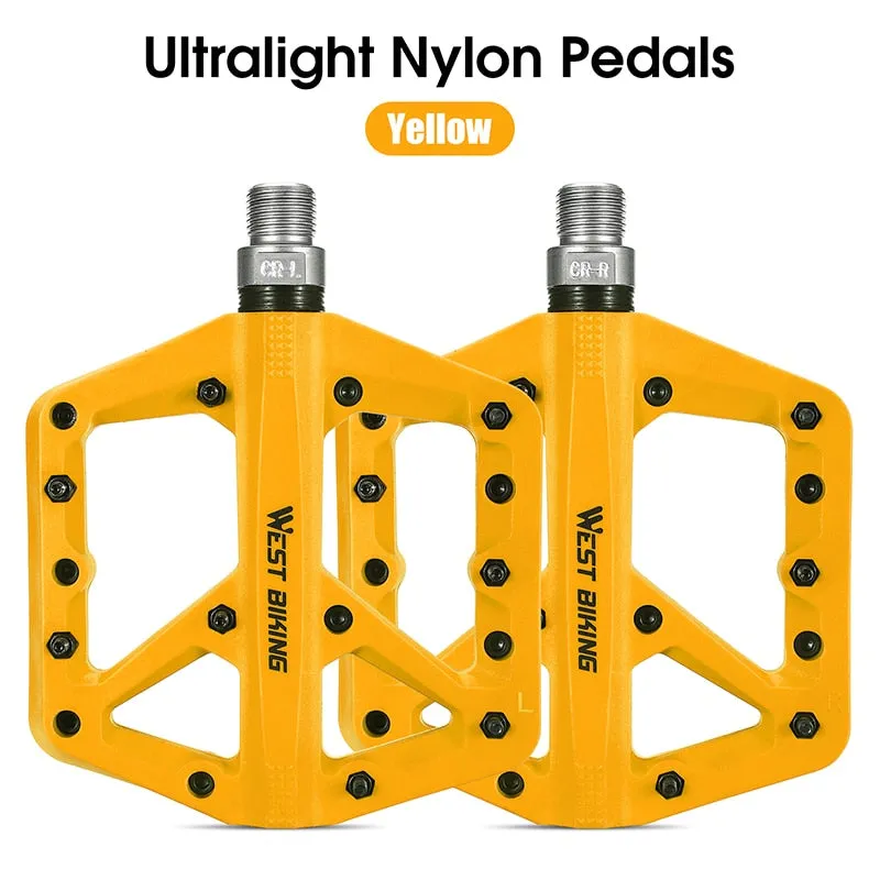 2 Sealed Bearings Bicycle Pedals Nylon Road Bmx Mtb Pedals Ultralight Non-Slip Waterproof Bike Pedals Accessories