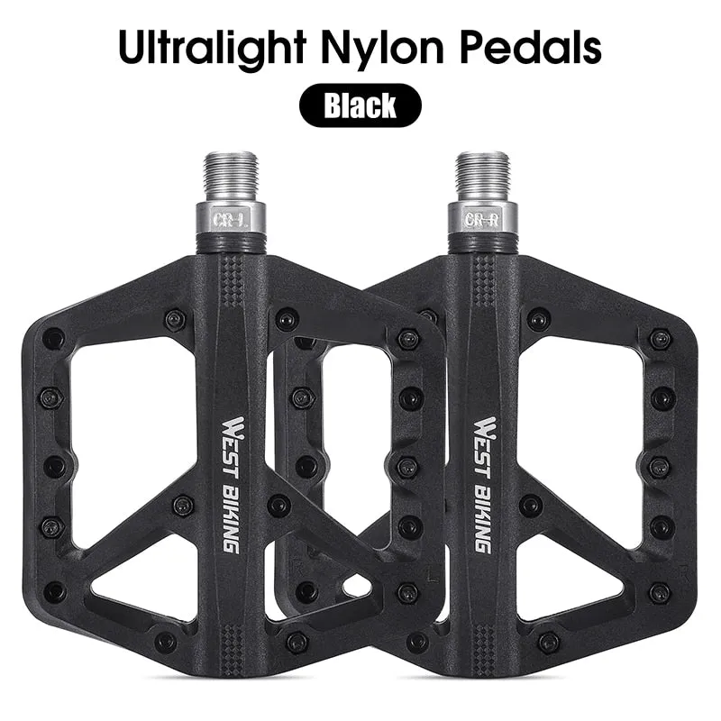 2 Sealed Bearings Bicycle Pedals Nylon Road Bmx Mtb Pedals Ultralight Non-Slip Waterproof Bike Pedals Accessories