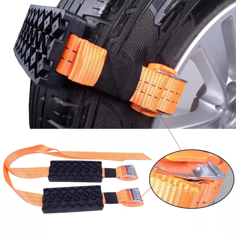 2PCS Car Tire Anti-Skid Traction Blocks Snow Mud Sand Traction Mats for SUV Sedan