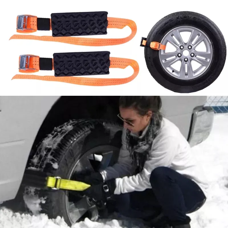 2PCS Car Tire Anti-Skid Traction Blocks Snow Mud Sand Traction Mats for SUV Sedan