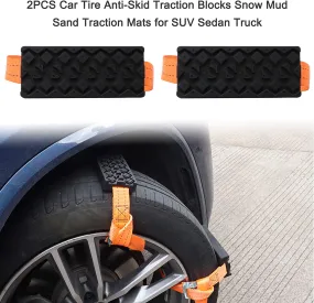 2PCS Car Tire Anti-Skid Traction Blocks Snow Mud Sand Traction Mats for SUV Sedan