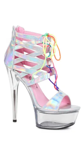 6" Iridescent Strappy Heels