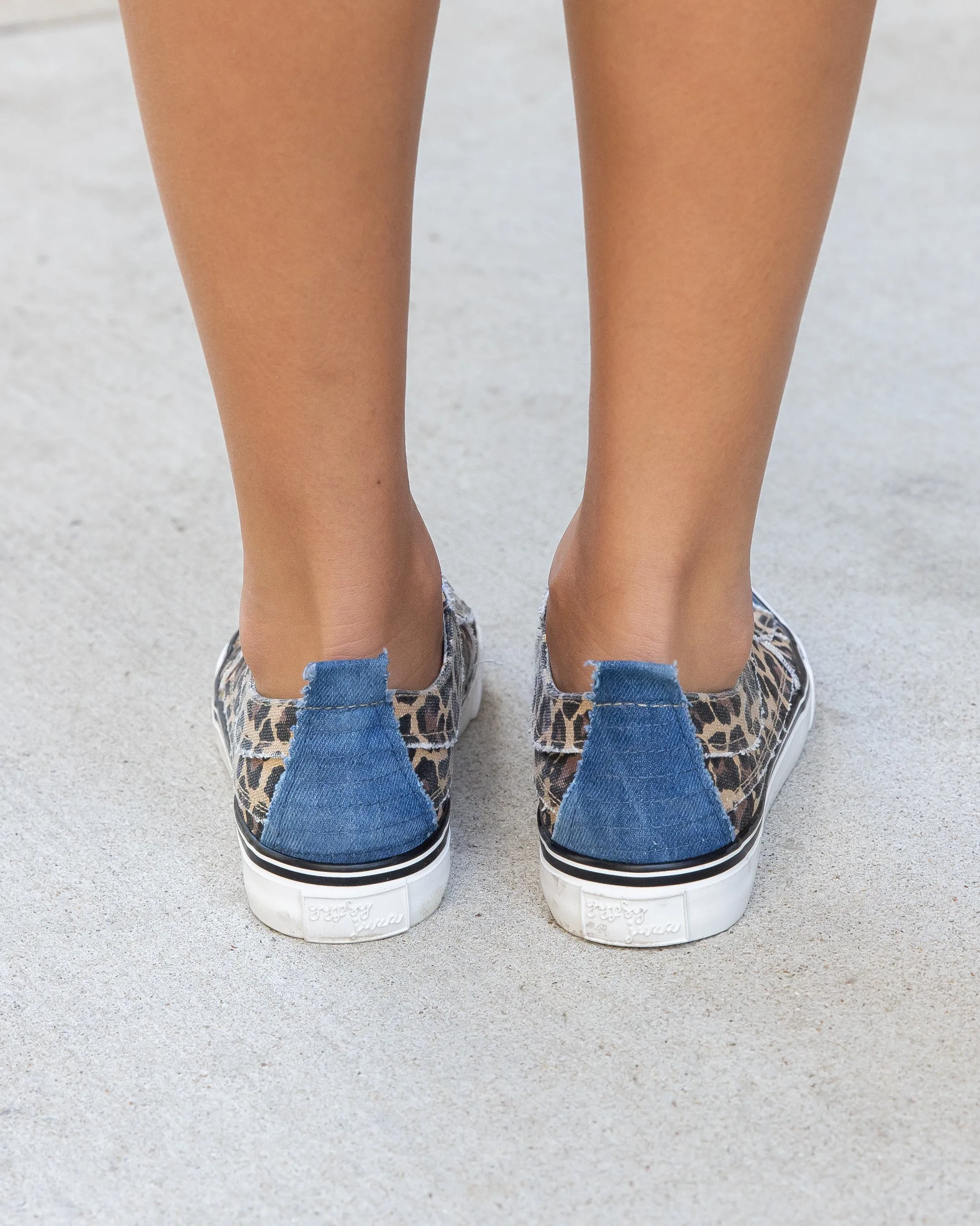 Adeline Denim Slip On Sneakers - Leopard