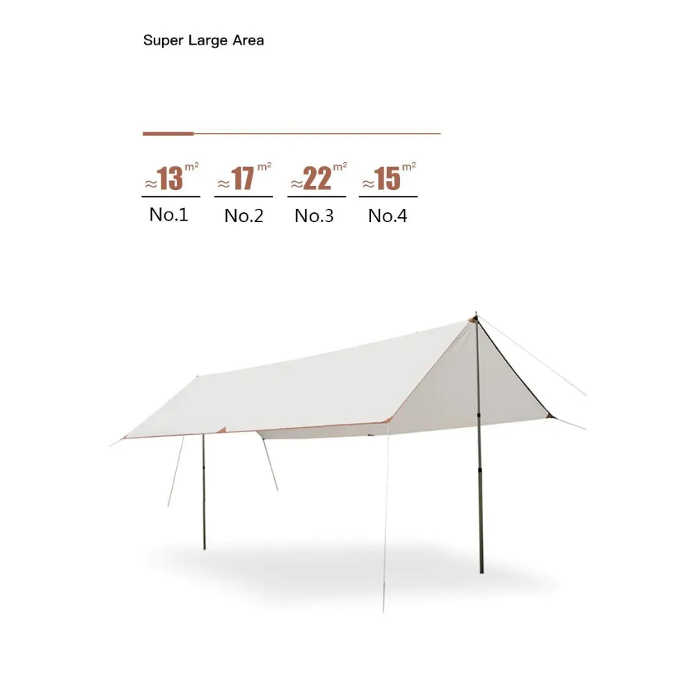 Adventurer Tanxianzhe Waterproof Awning Anti-tearing Sunshade Tarp Outdoor Camping Tan