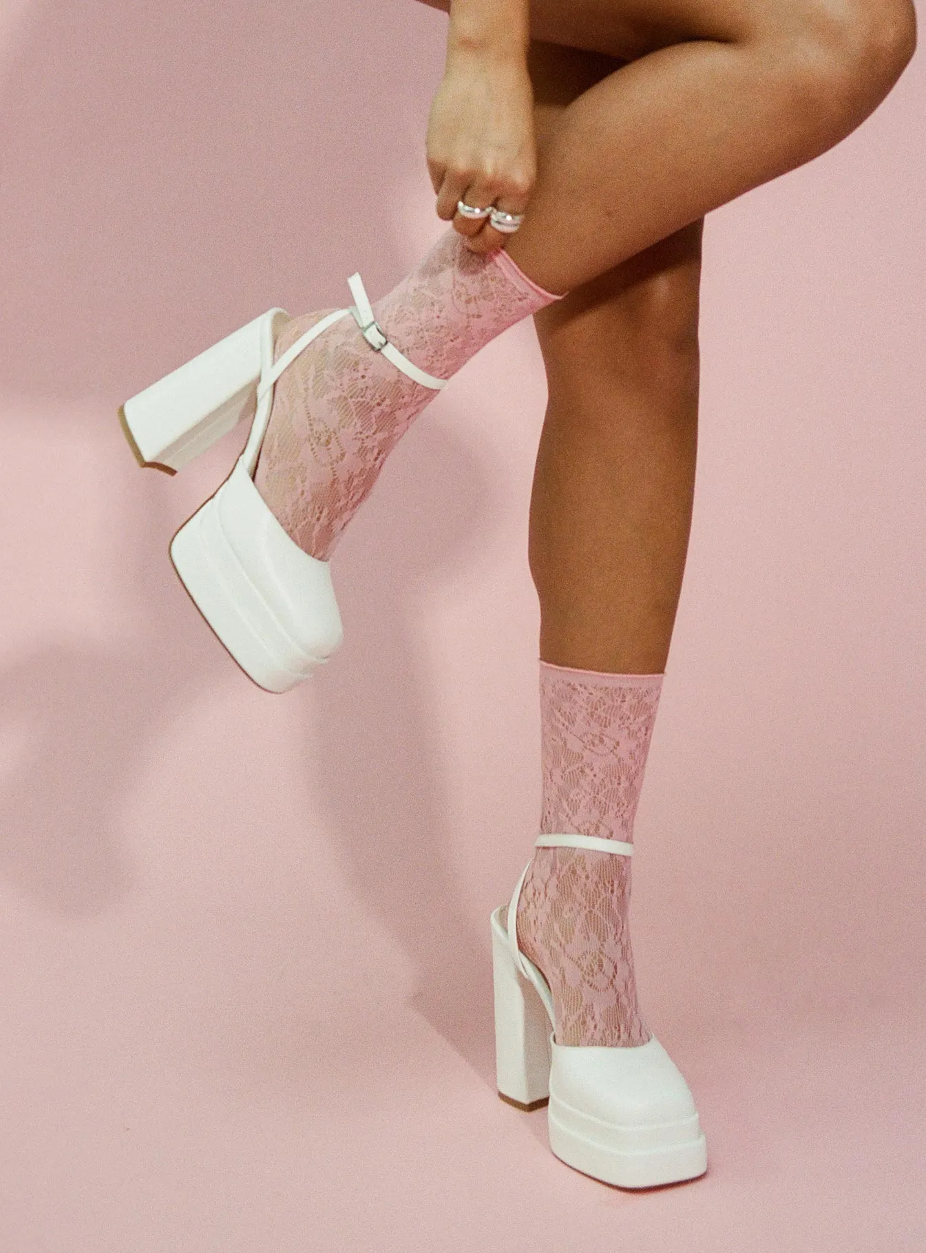 Alto Platform Heels Matte White