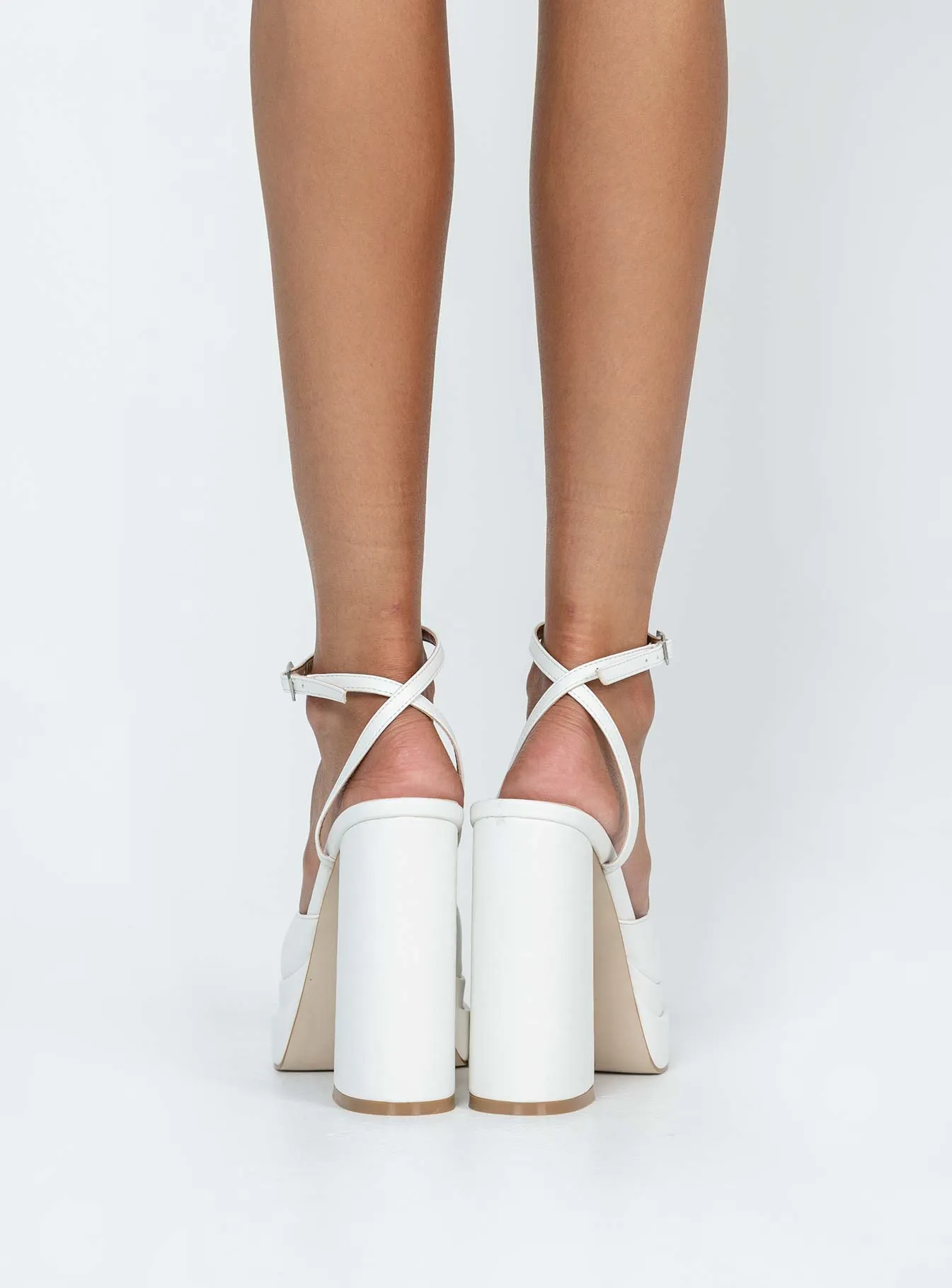 Alto Platform Heels Matte White