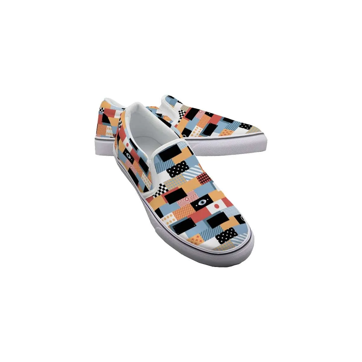 Americana Patches - Women's Slip On Sneakers