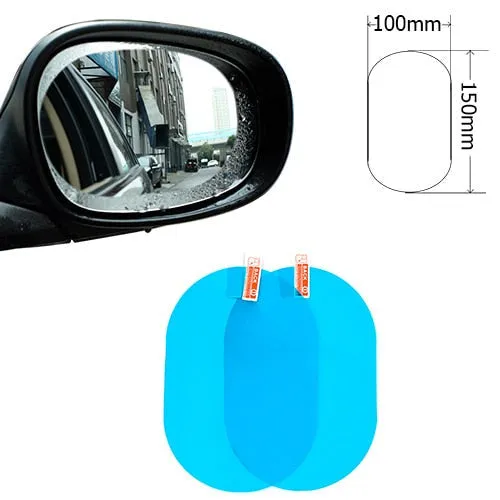 Anti Fog Car Sticker Car Mirror Window Clear Film Car Rearview Mirror Protective Film Waterproof 2 Pcs/Set