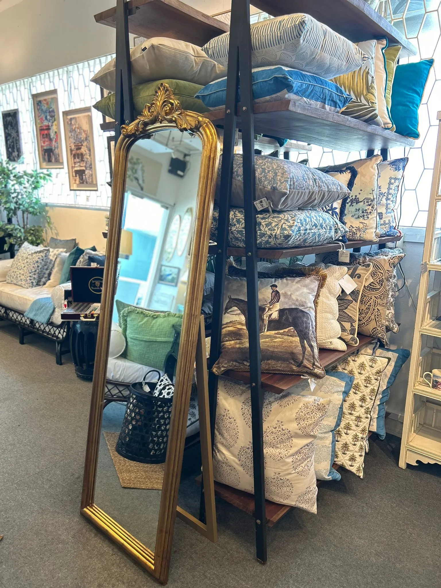 Antique style tall dressing mirror