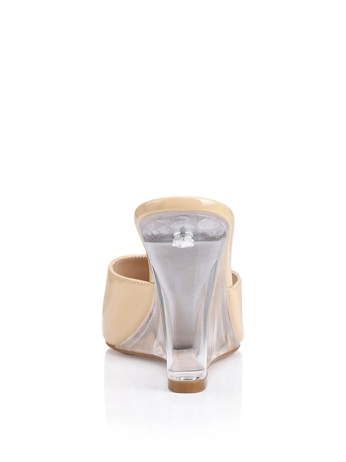 Bear Clear Wedge Heels - Nude Patent