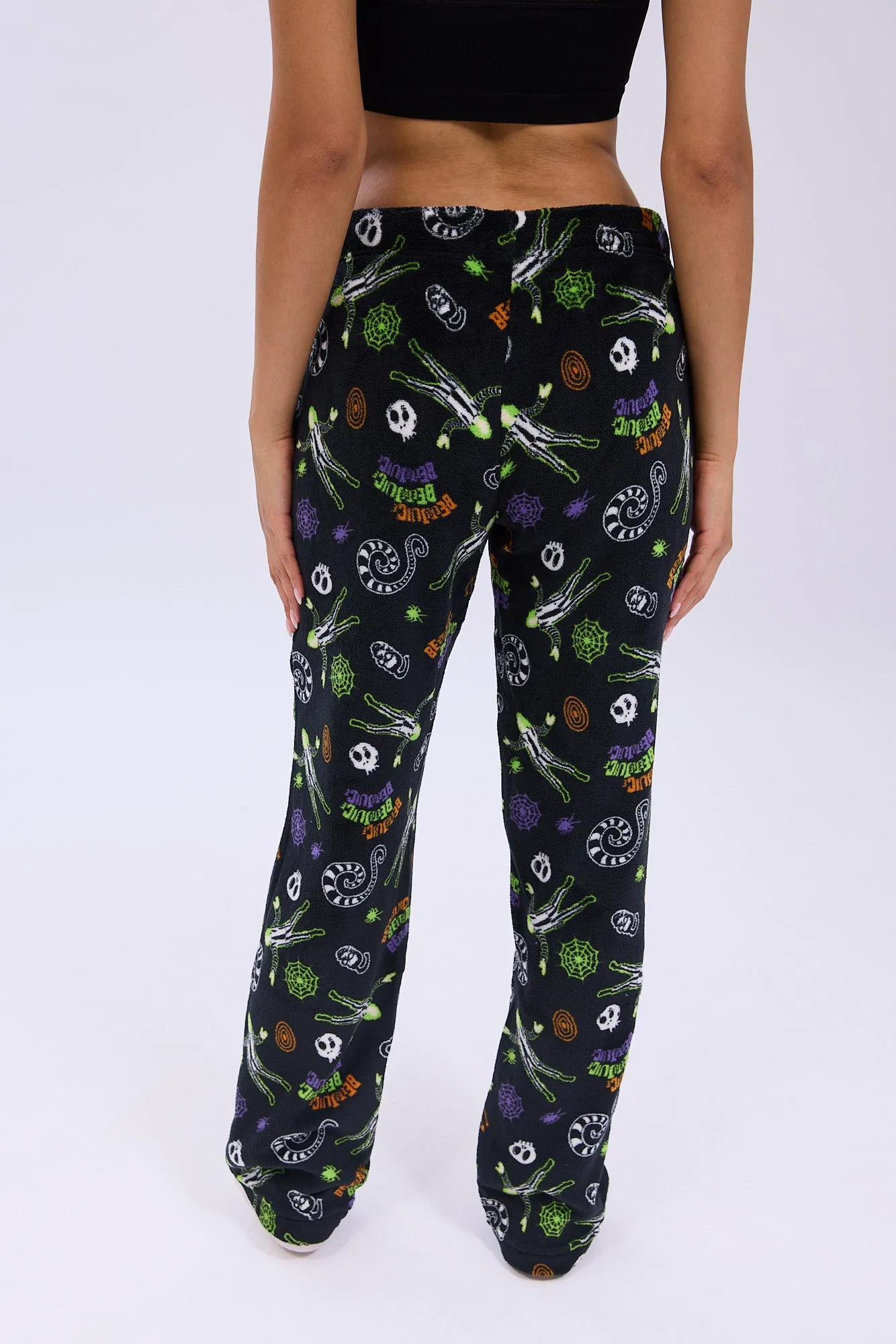 Beetlejuice Printed Plush Pajama Pants