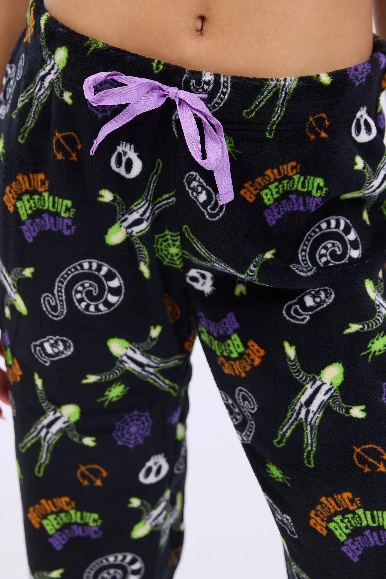 Beetlejuice Printed Plush Pajama Pants