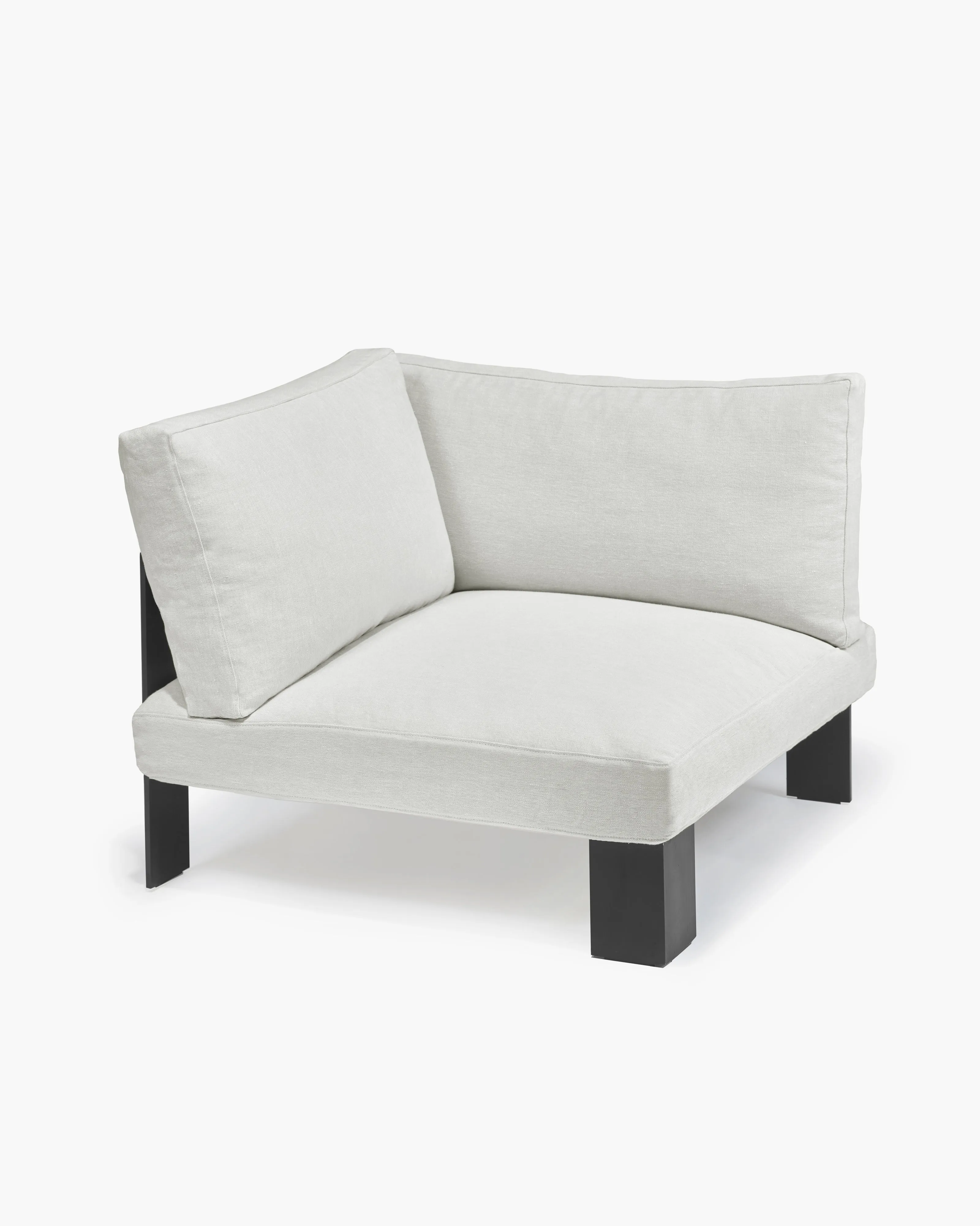 Bench corner seat incl cushion outdoor snow white