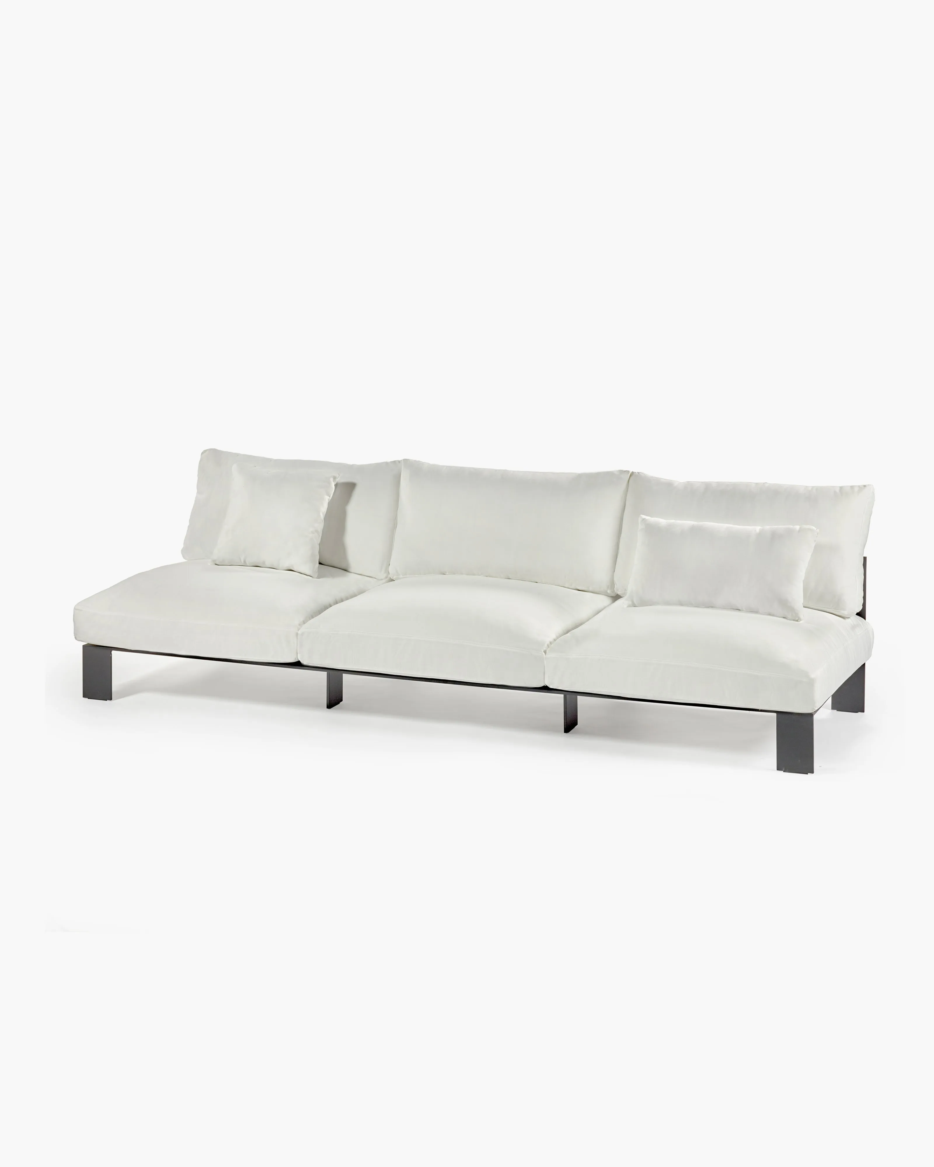 Bench three seater incl cushion outdoor snow white