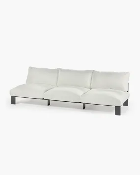 Bench three seater incl cushion outdoor snow white