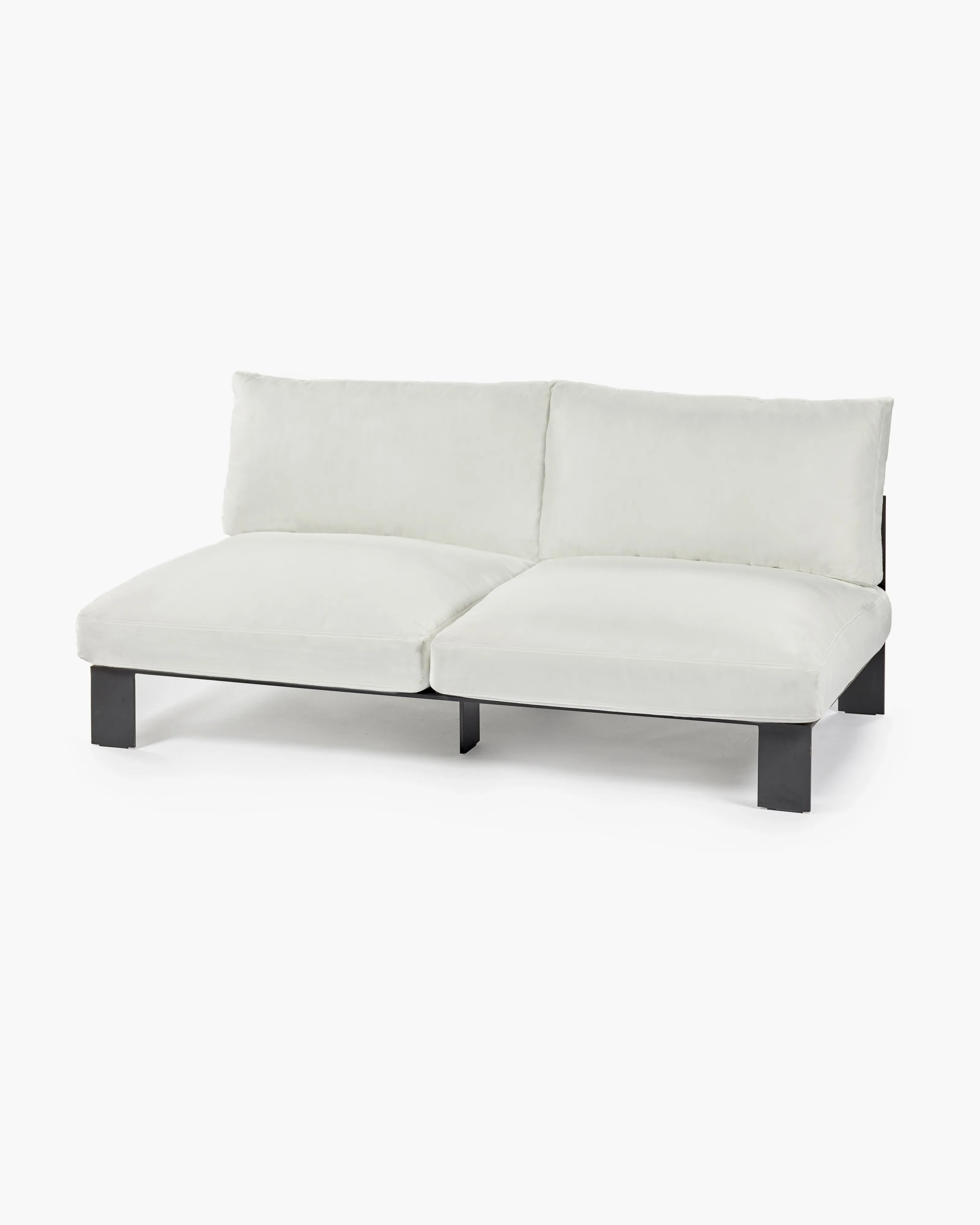 Bench two seater incl cushion outdoor snow white