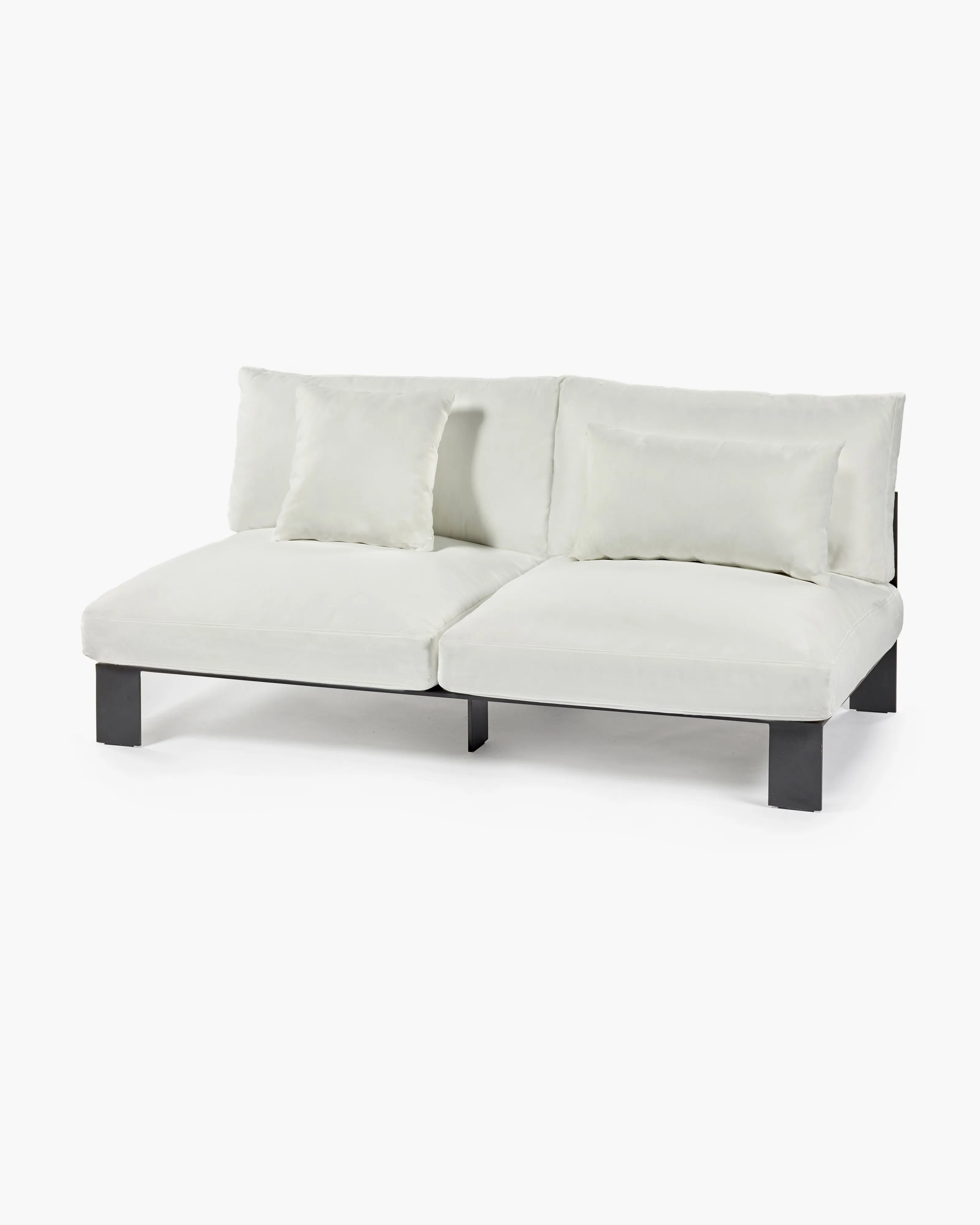 Bench two seater incl cushion outdoor snow white