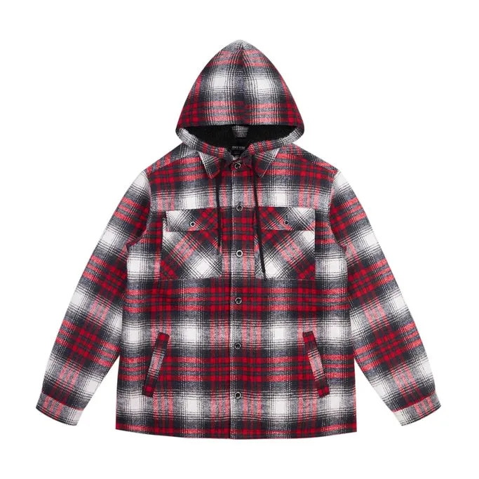 Big and Tall Flannel Shacket - Red