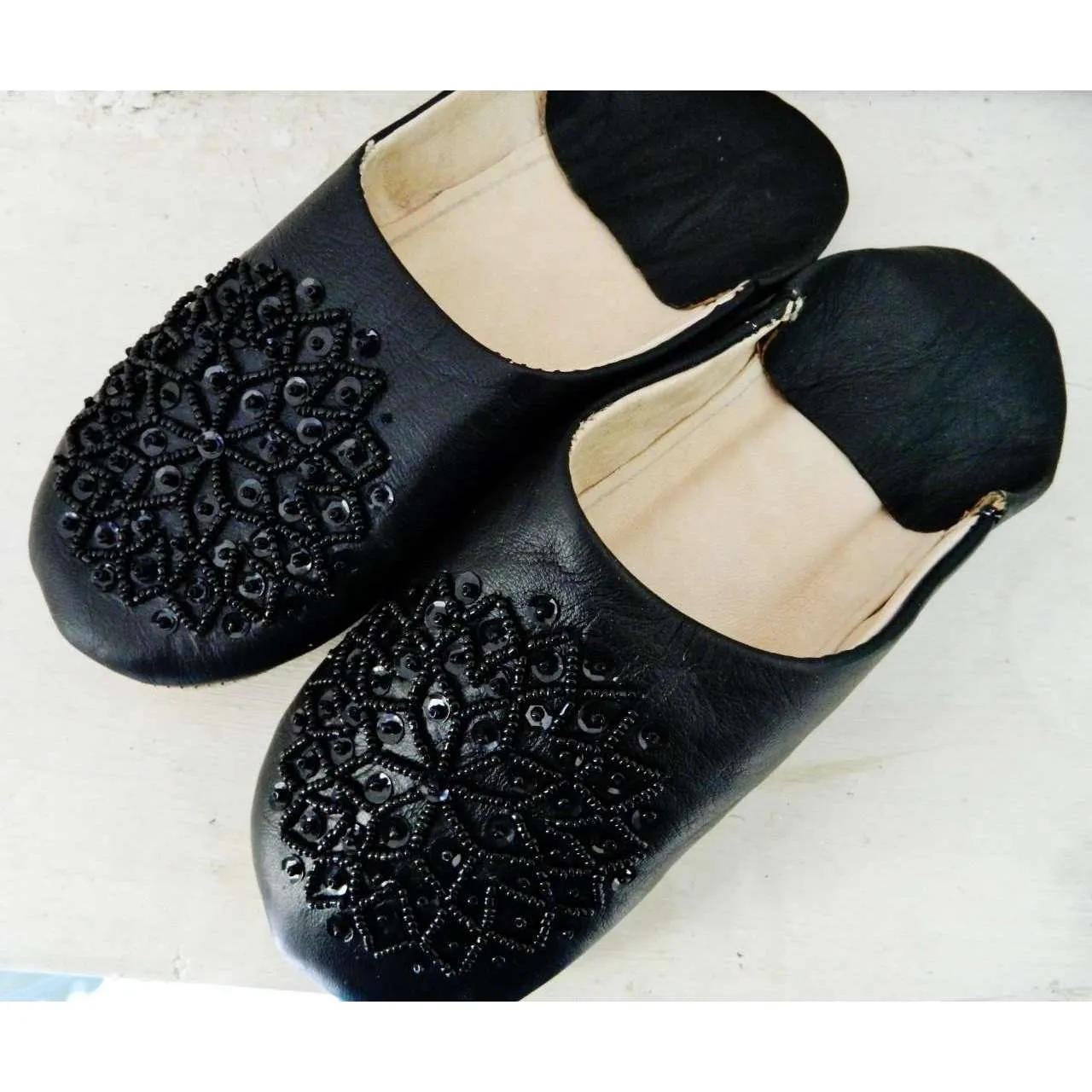 Black Babouche Les Etoile Slippers