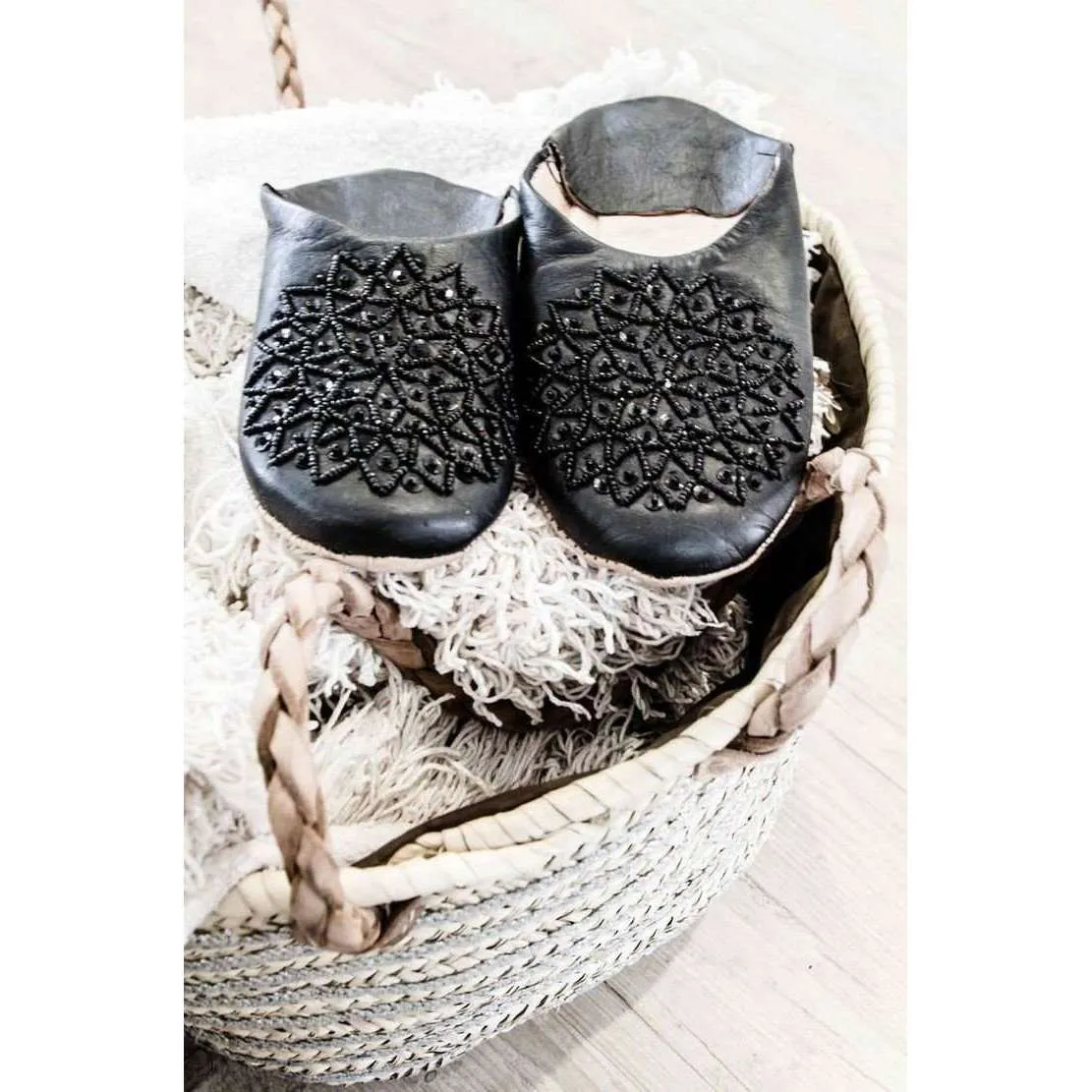 Black Babouche Les Etoile Slippers