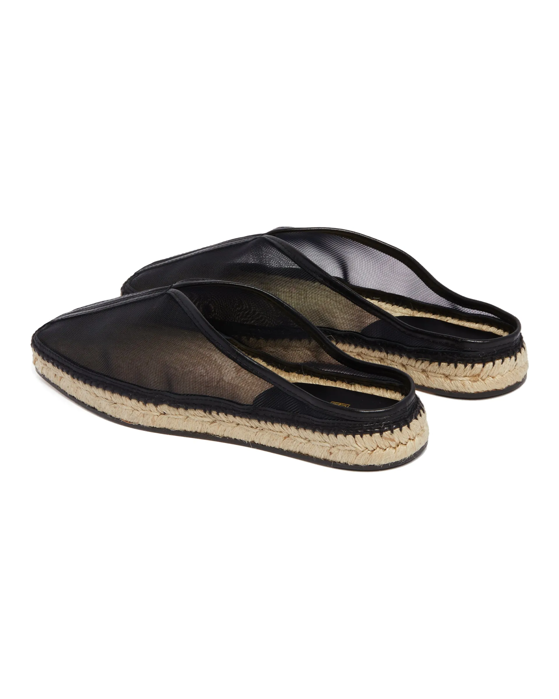 Black Mesh Slippers