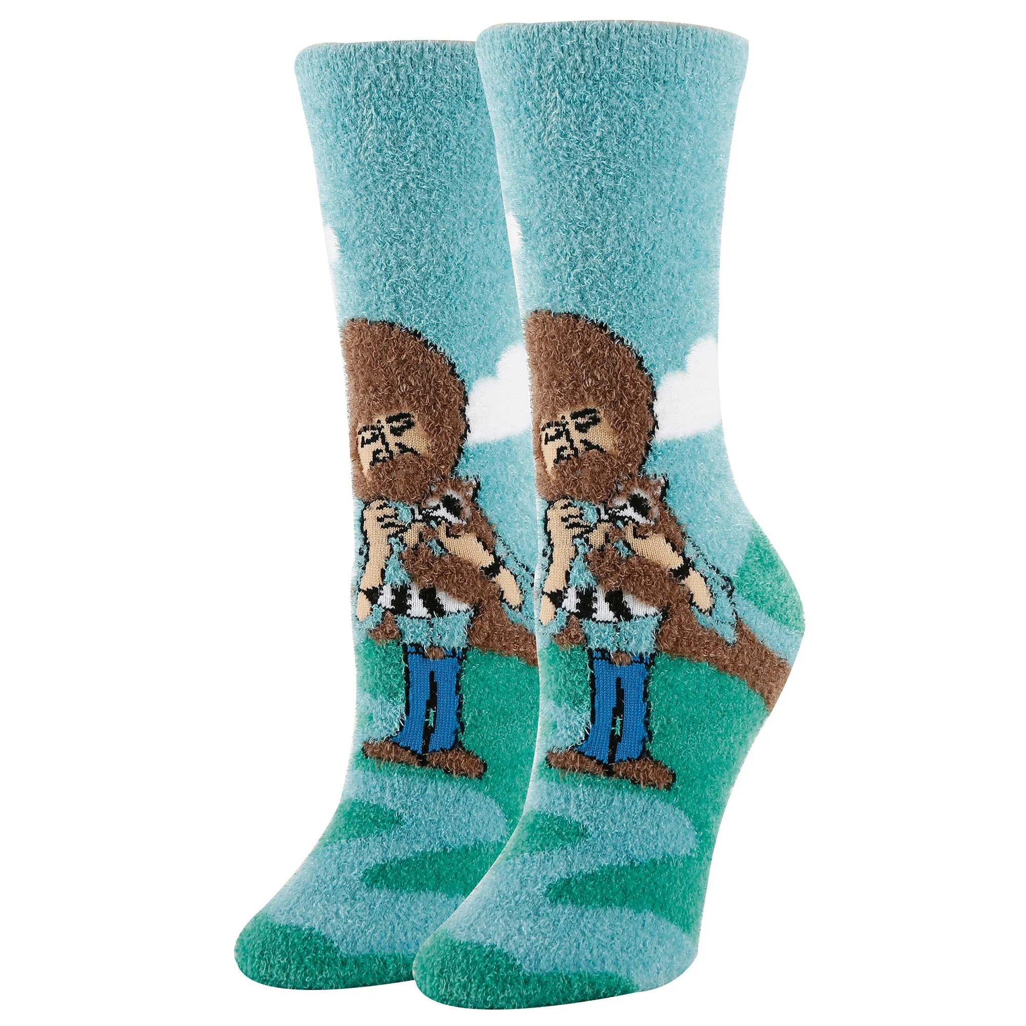 Bob Ross Blast Fuzzy Socks