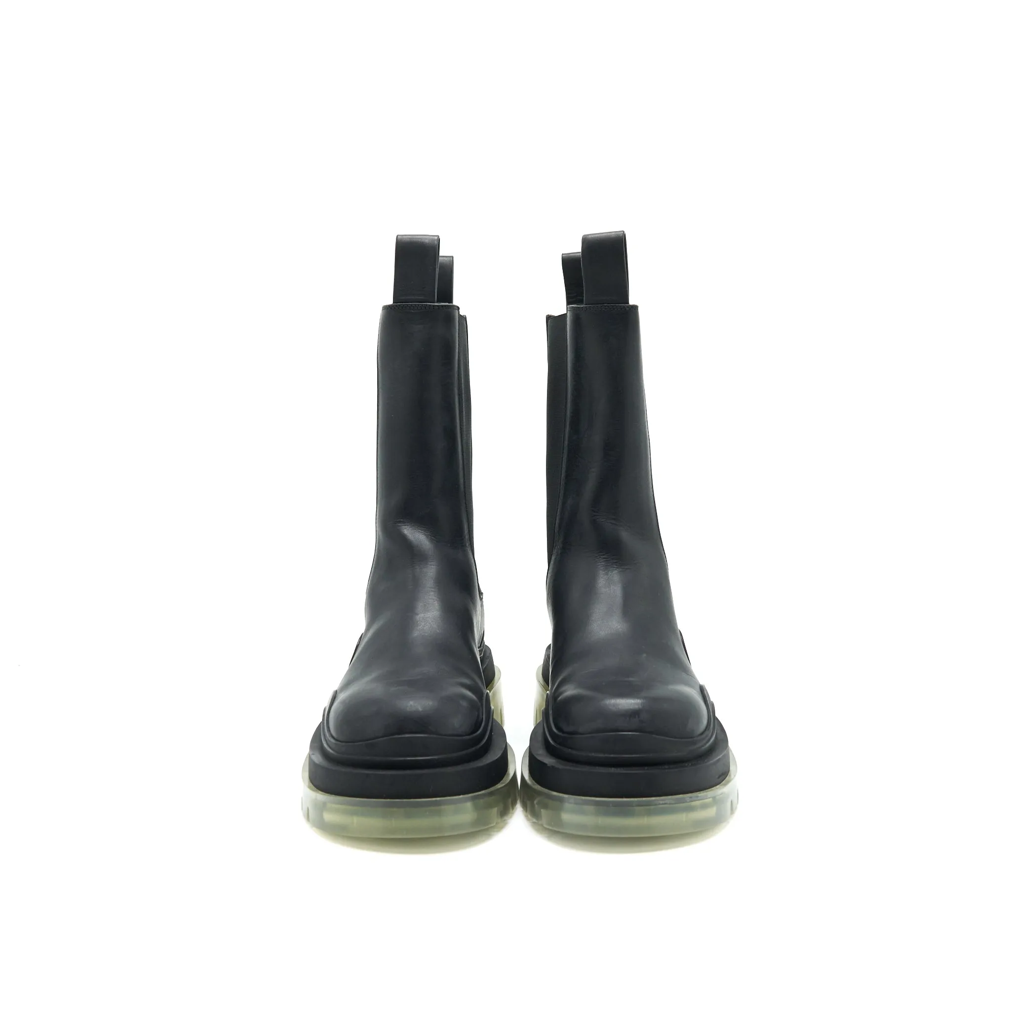 bottega Veneta size39 Tire Rubber-trimmed Leather Chelsea Boots