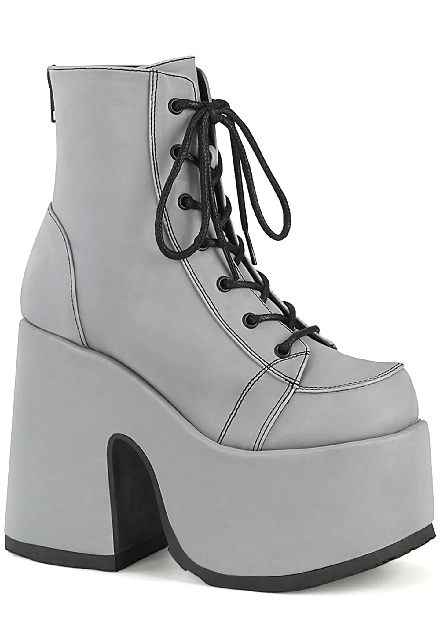 CAMEL 203 Flash Bomb Reflective Grey Platform Boots