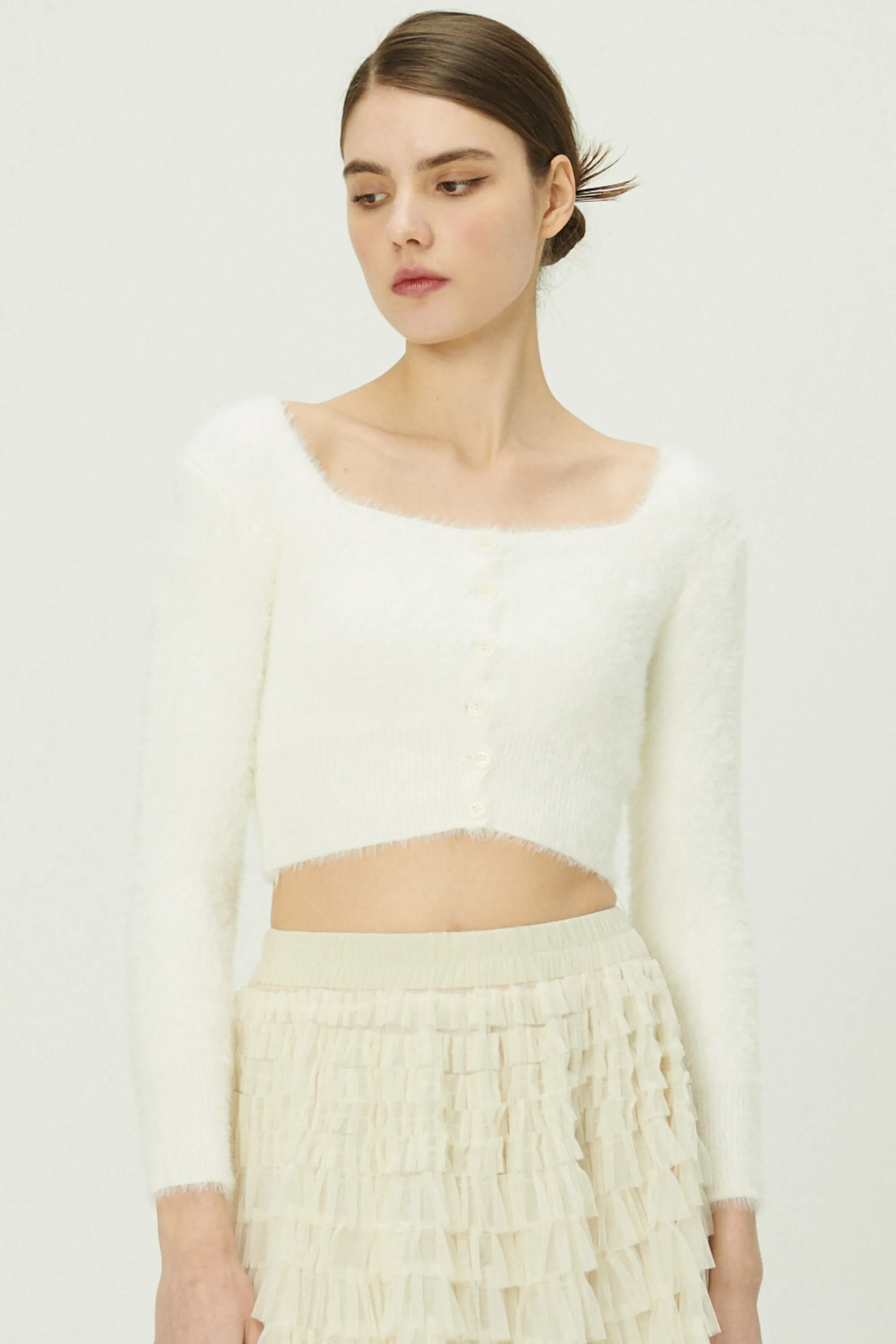 Carmen Fuzzy Crop Cardigan