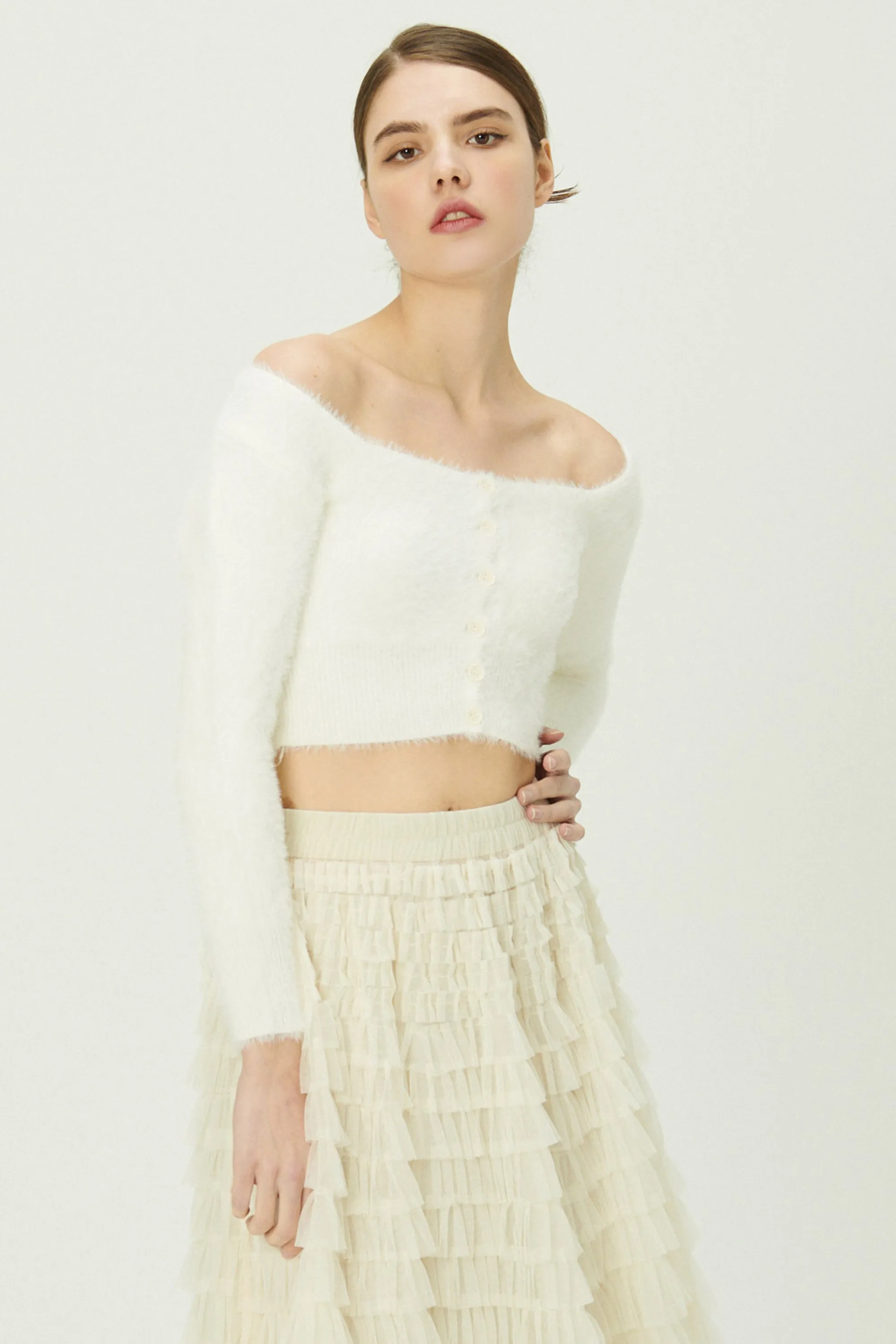 Carmen Fuzzy Crop Cardigan