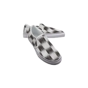 Checkered Hue Hoppers - Women's Slip On Sneakers