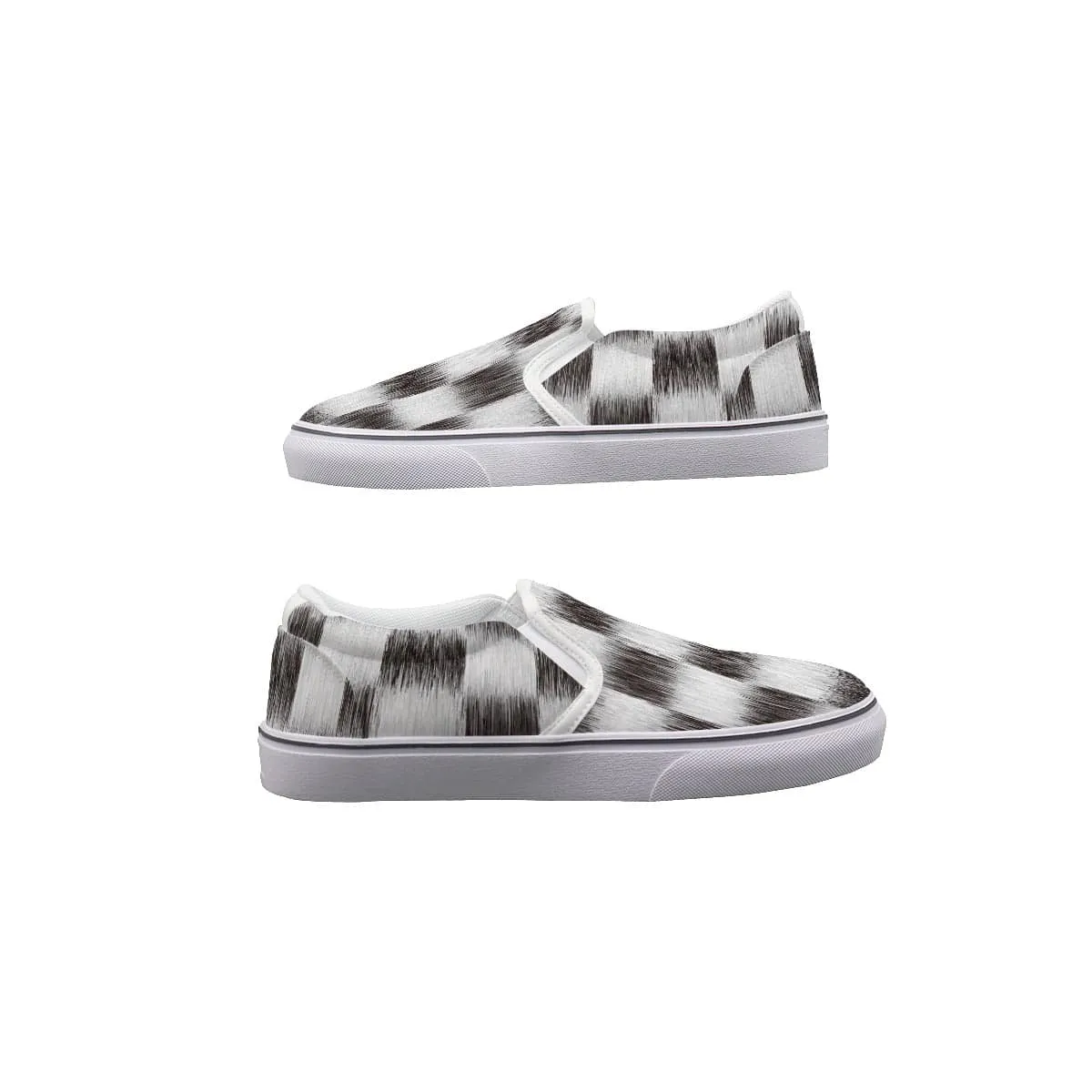 Checkered Hue Hoppers - Women's Slip On Sneakers