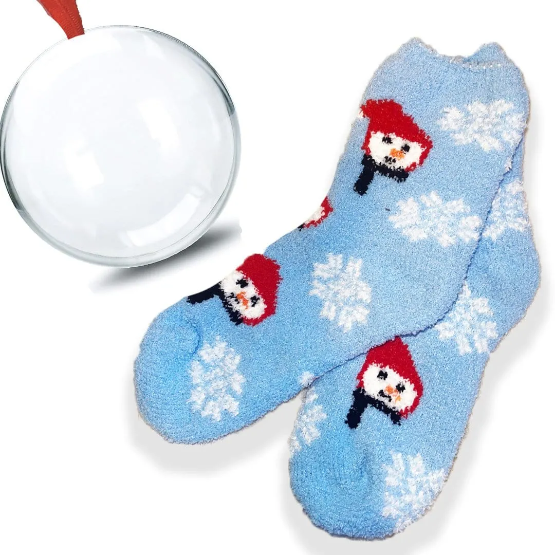 Cozy Snowman Fuzzy Sock Ornament