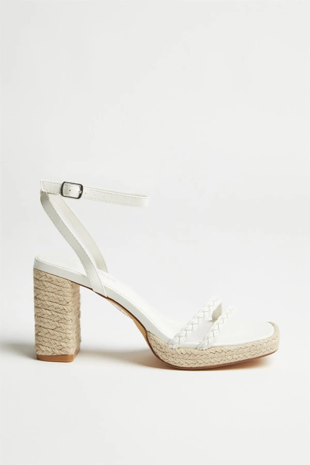 Cream Braided Espadrille-Heels