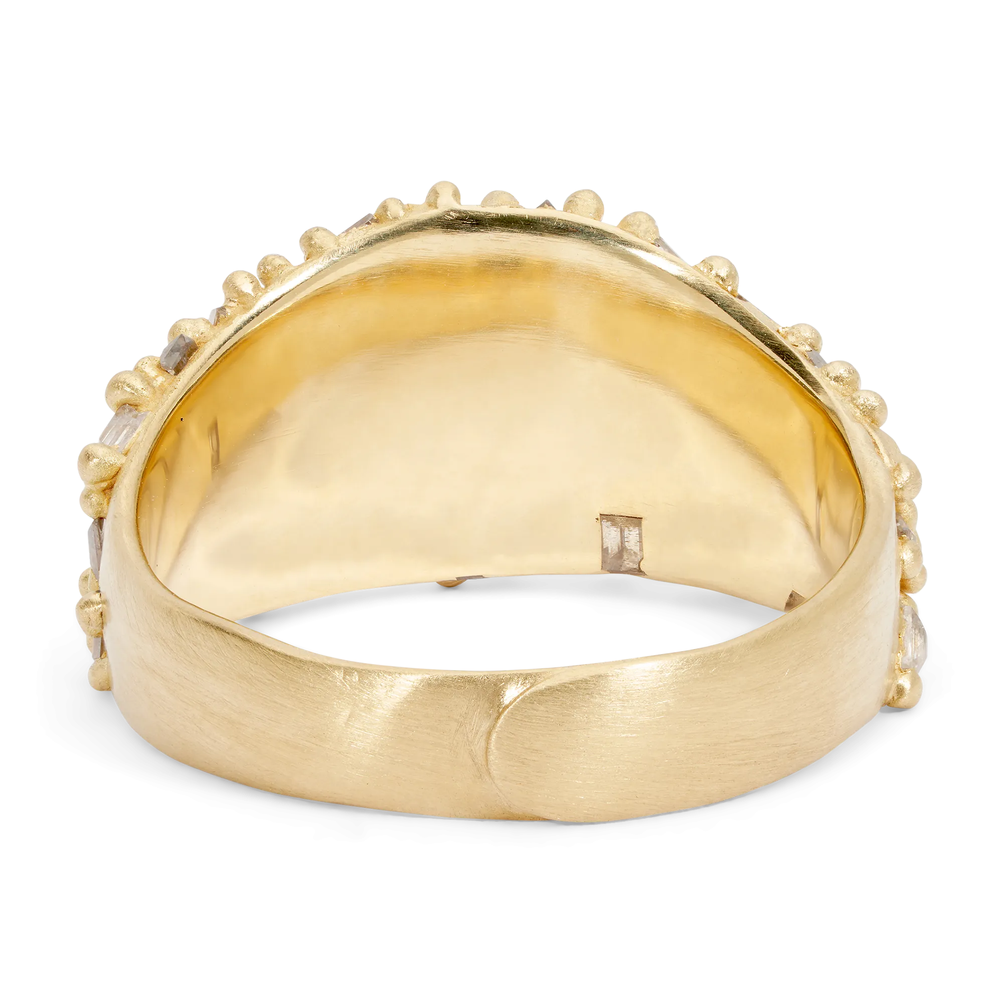 Diamond Baguette Fuzzy Half Shield Ring - Size 7 - 11291