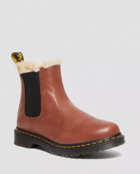 Doc Martens 2976 Women's LEONORE FAUX FUR-LINED CHELSEA BOOTS (TAN FARRIER)