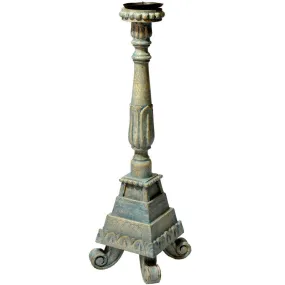 Extra Tall Celeste Carved Flair Candlestick