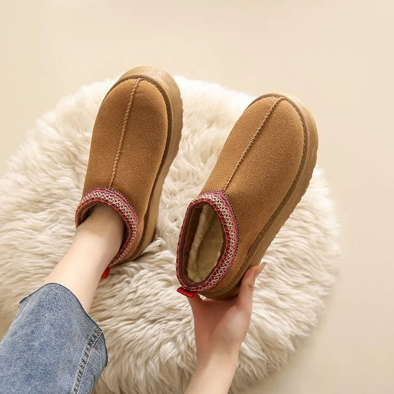 Fashion New Style Winter Round Toe Thick Sole Slippers Mule Shoes