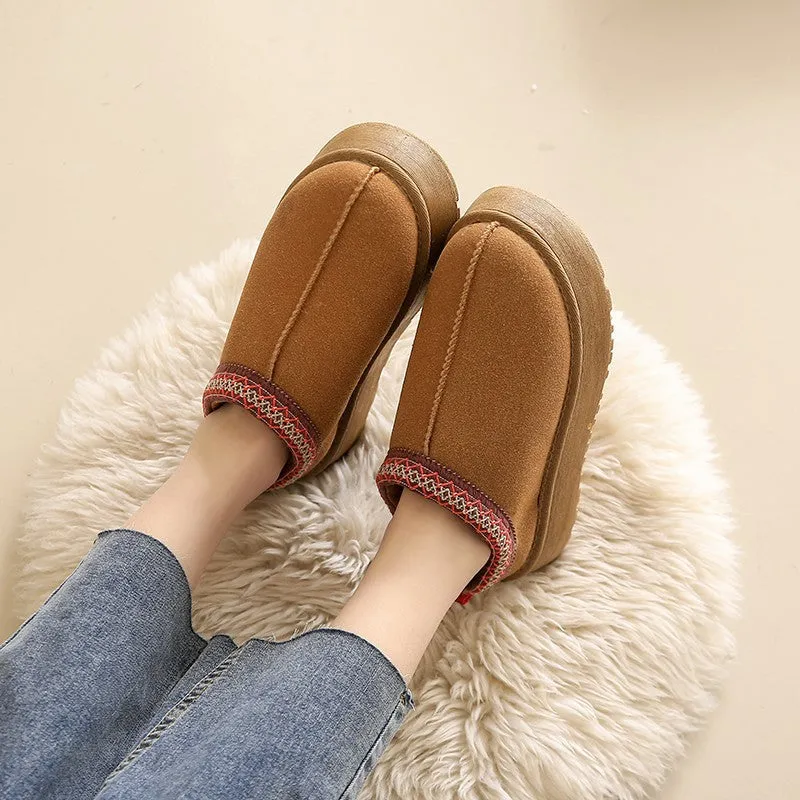 Fashion New Style Winter Round Toe Thick Sole Slippers Mule Shoes