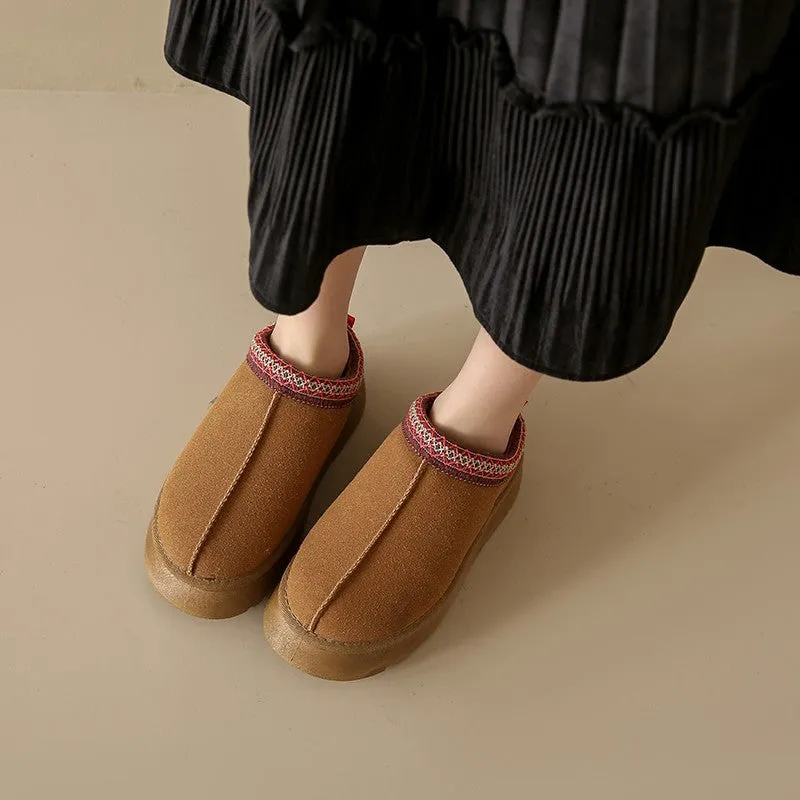 Fashion New Style Winter Round Toe Thick Sole Slippers Mule Shoes