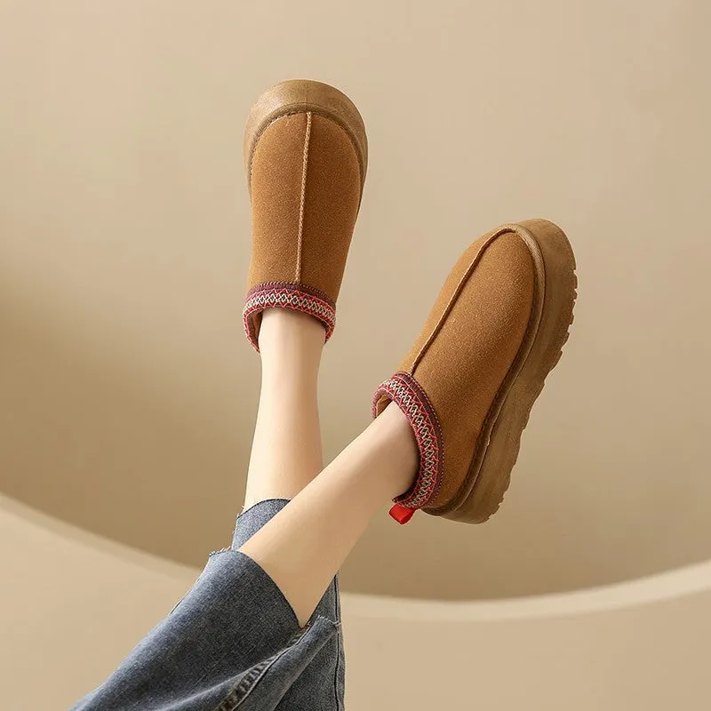 Fashion New Style Winter Round Toe Thick Sole Slippers Mule Shoes