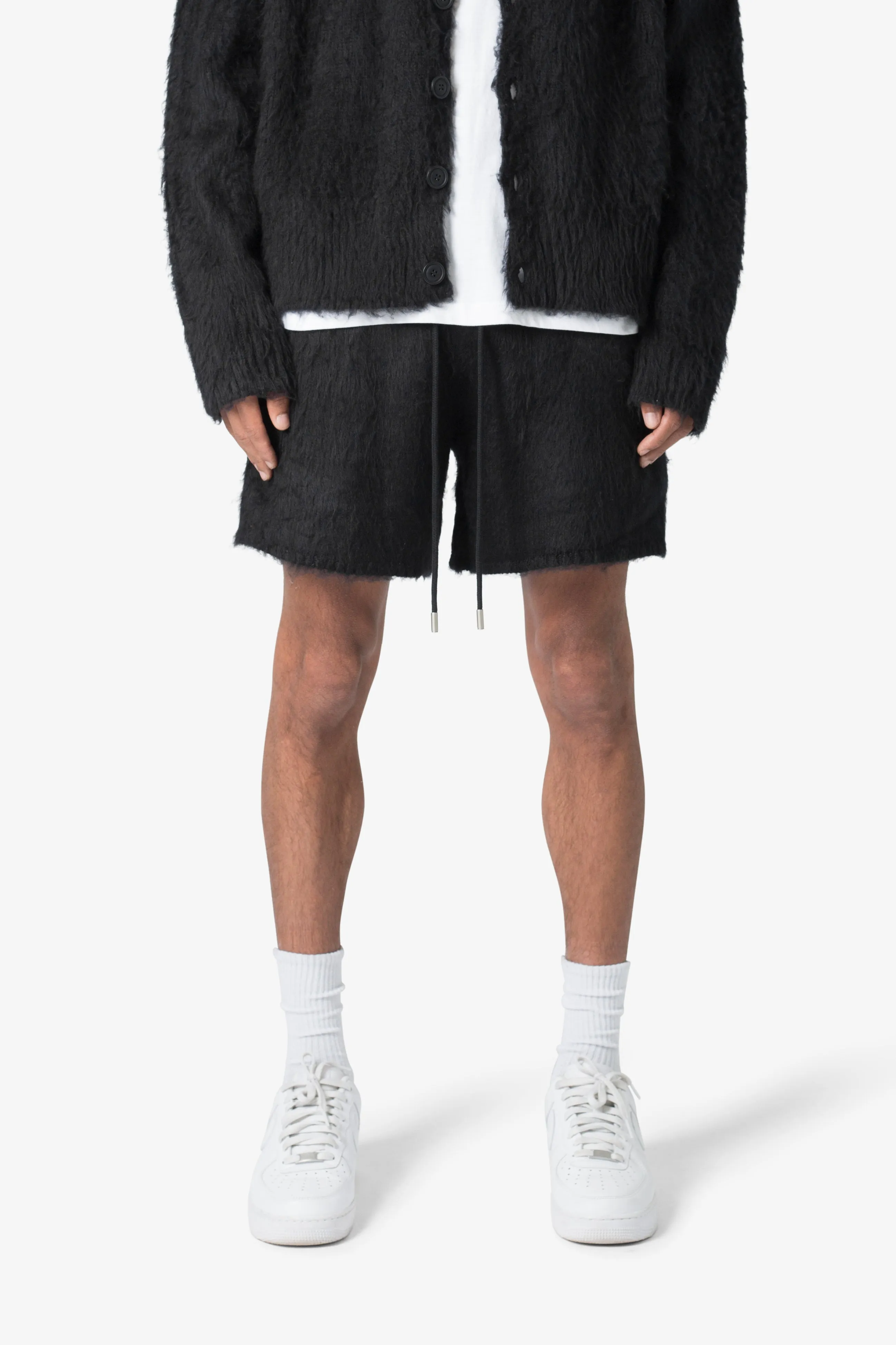 Fuzzy Sweatshorts - Black