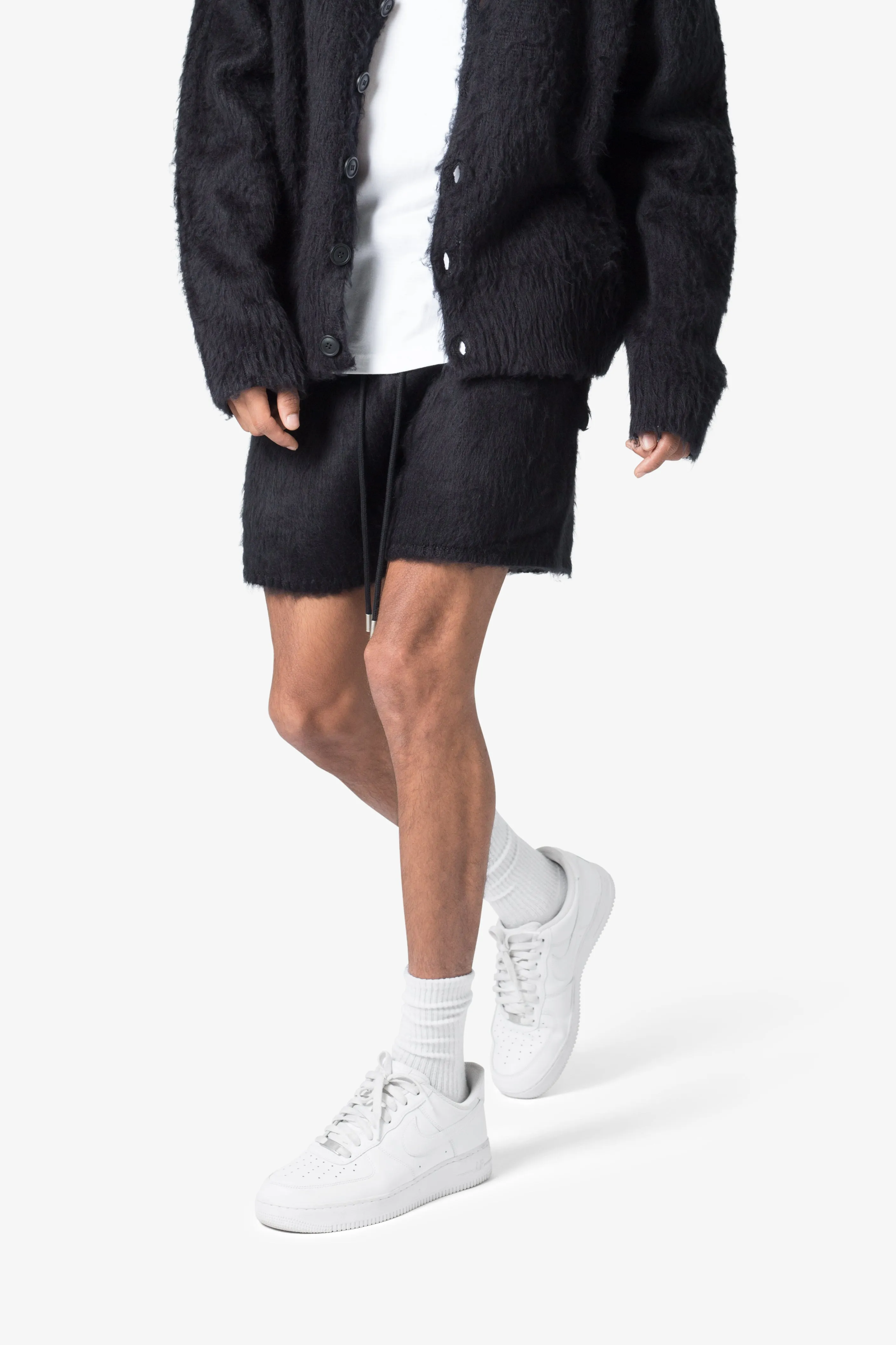 Fuzzy Sweatshorts - Black