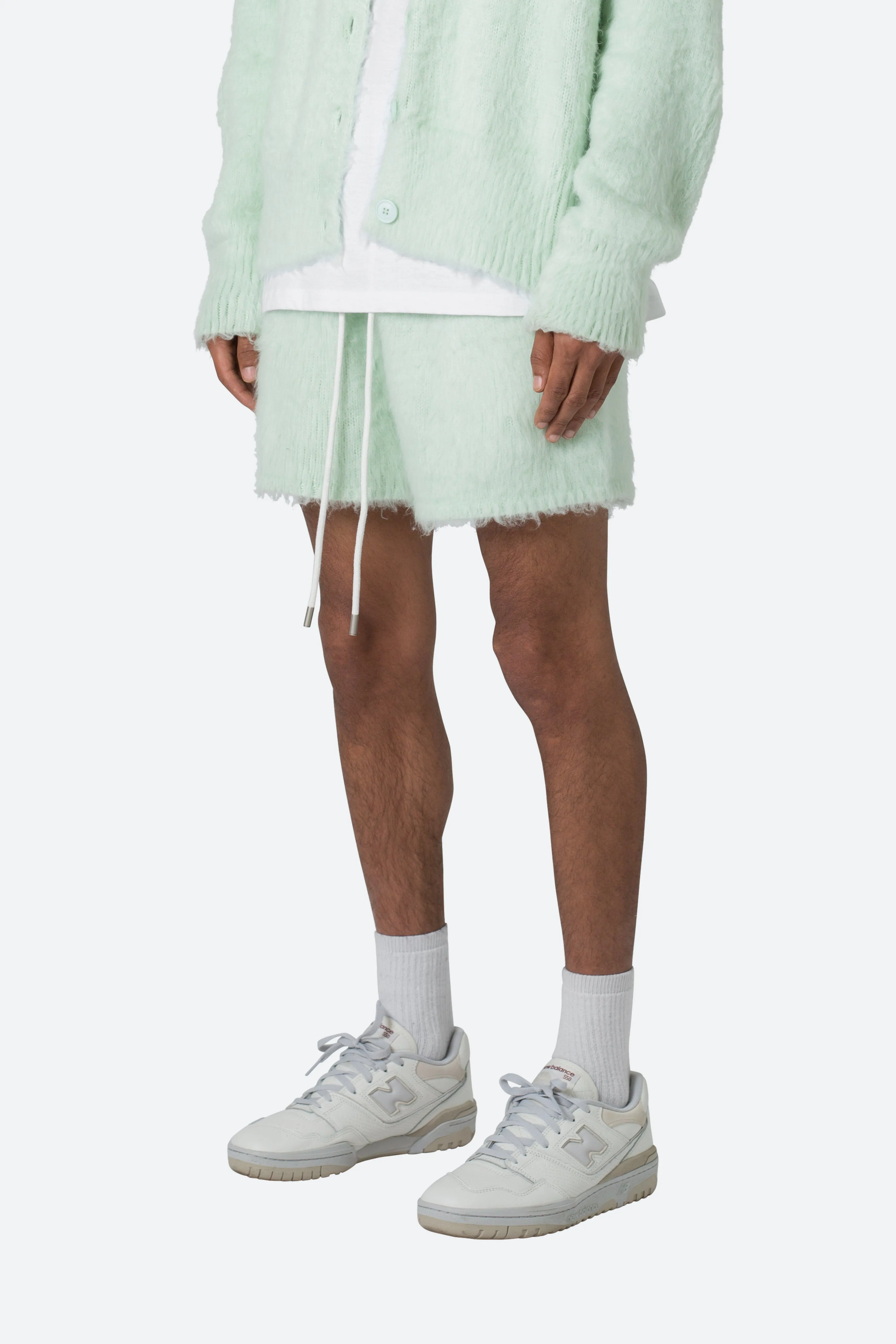 Fuzzy Sweatshorts - Mint