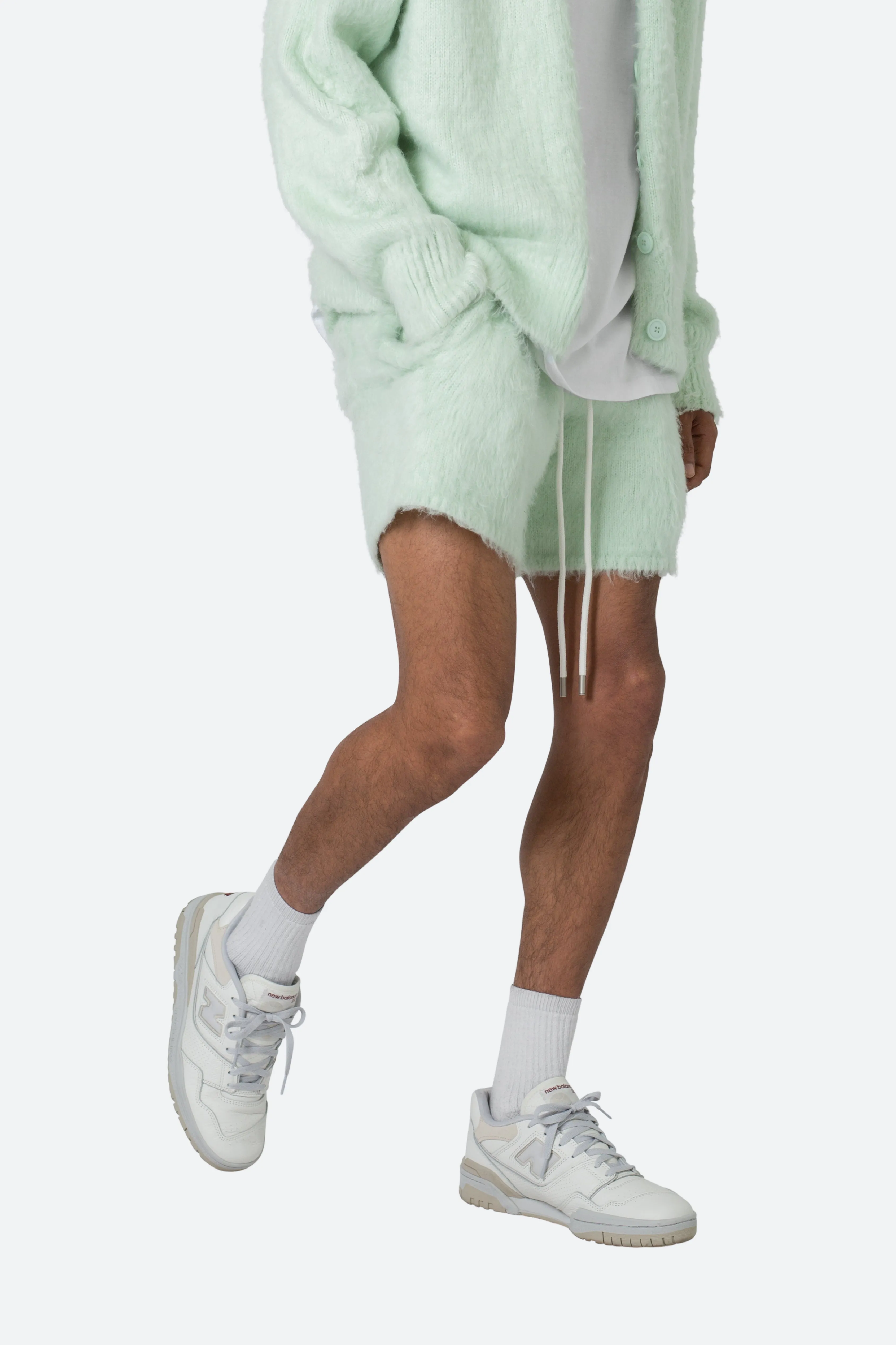 Fuzzy Sweatshorts - Mint